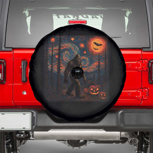 Bigfoot Starry Night Spare Tire Cover Funny Halloween Van Gogh Sasquatch Lovers TS10 Black Print Your Wear