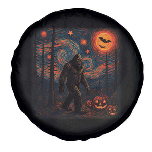 Bigfoot Starry Night Spare Tire Cover Funny Halloween Van Gogh Sasquatch Lovers TS10 Print Your Wear