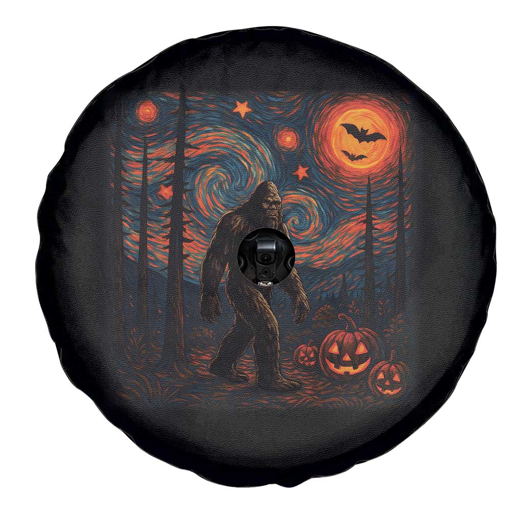 Bigfoot Starry Night Spare Tire Cover Funny Halloween Van Gogh Sasquatch Lovers TS10 Print Your Wear