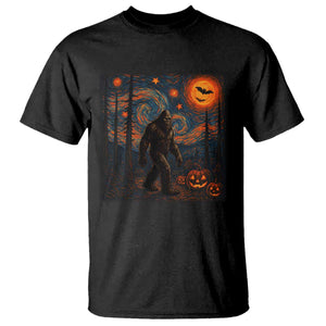 Bigfoot Starry Night T Shirt Funny Halloween Van Gogh Sasquatch Lovers TS10 Black Print Your Wear