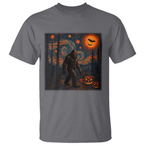 Bigfoot Starry Night T Shirt Funny Halloween Van Gogh Sasquatch Lovers TS10 Charcoal Print Your Wear