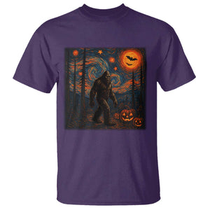 Bigfoot Starry Night T Shirt Funny Halloween Van Gogh Sasquatch Lovers TS10 Purple Print Your Wear