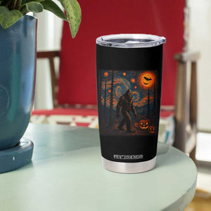 Bigfoot Starry Night Tumbler Cup Funny Halloween Van Gogh Sasquatch Lovers TS10 Print Your Wear