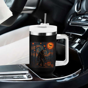 Bigfoot Starry Night Tumbler With Handle Funny Halloween Van Gogh Sasquatch Lovers TS10 Print Your Wear