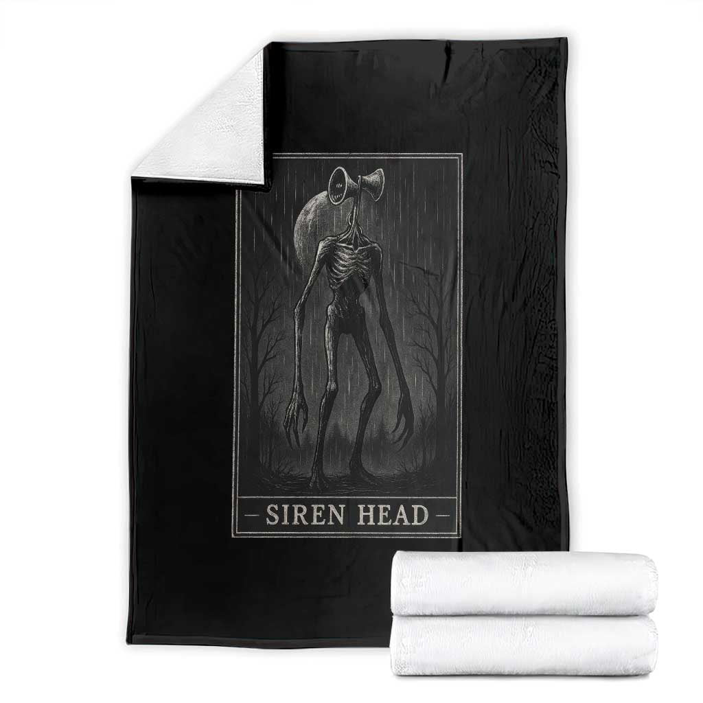Siren Head Throw Blanket Tarot Card Horror American Cryptid TS10 Black Print Your Wear