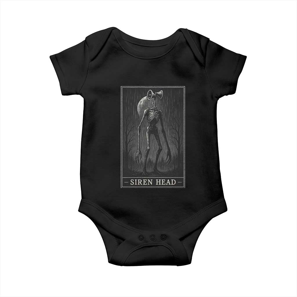 Siren Head Baby Onesie Tarot Card Horror American Cryptid TS10 Black Print Your Wear