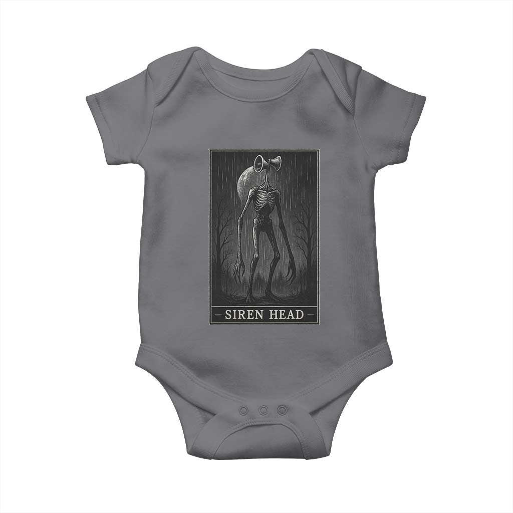 Siren Head Baby Onesie Tarot Card Horror American Cryptid TS10 Charcoal Print Your Wear