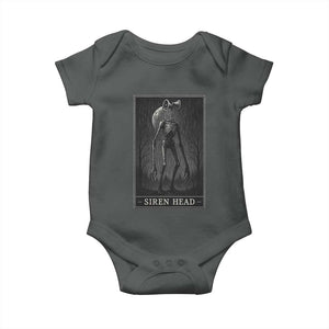 Siren Head Baby Onesie Tarot Card Horror American Cryptid TS10 Dark Heather Print Your Wear