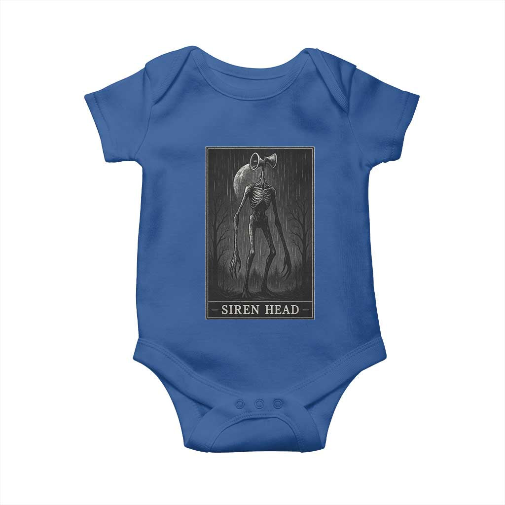 Siren Head Baby Onesie Tarot Card Horror American Cryptid TS10 Royal Blue Print Your Wear