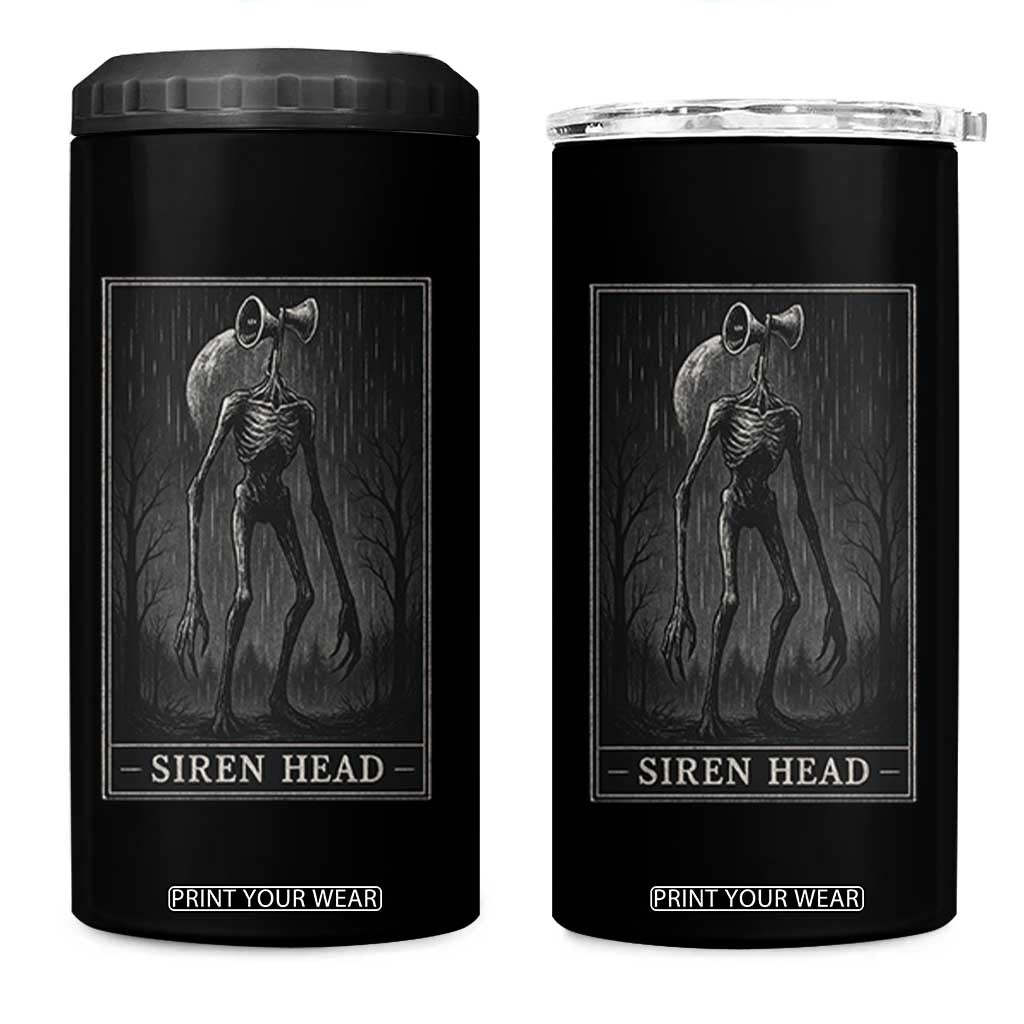 Siren Head 4 in 1 Can Cooler Tumbler Tarot Card Horror American Cryptid TS10 One Size: 16 oz Black Print Your Wear