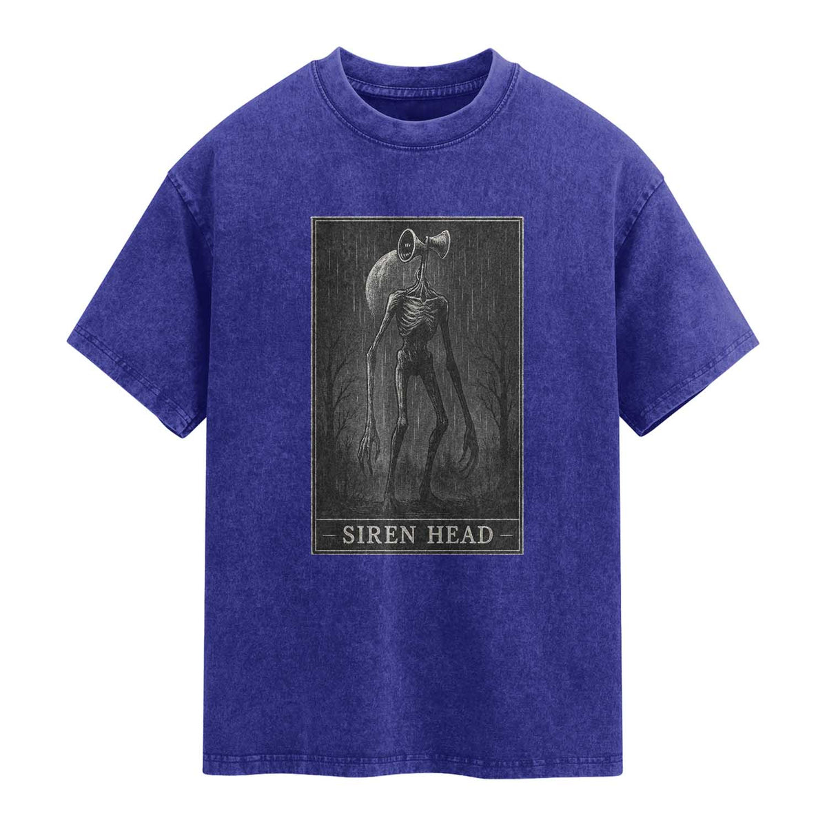 Siren Head Washed Cotton T-Shirt Tarot Card Horror American Cryptid