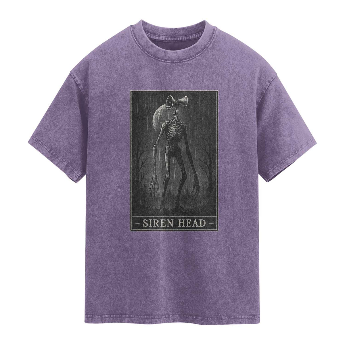 Siren Head Washed Cotton T-Shirt Tarot Card Horror American Cryptid