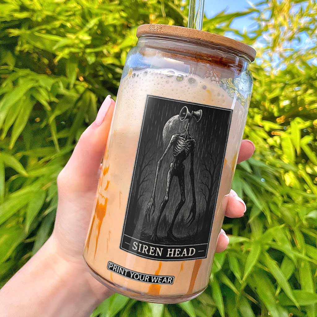 Siren Head Glass Can Tarot Card Horror American Cryptid TS10 Black Print Your Wear