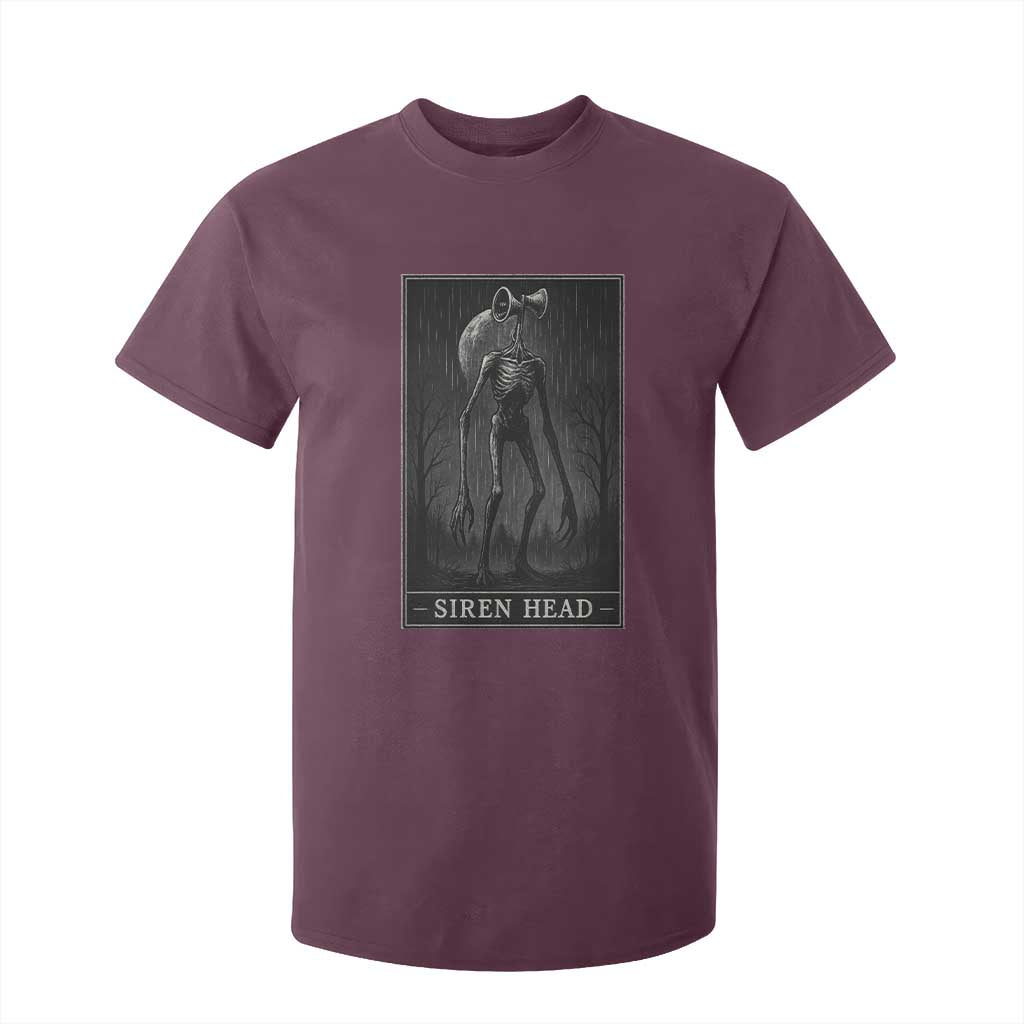Siren Head T Shirt For Kid Tarot Card Horror American Cryptid TS10 Maroon Print Your Wear