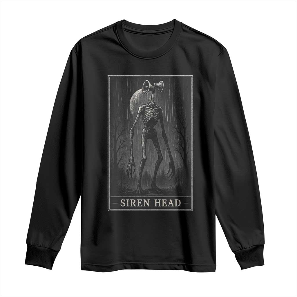 Siren Head Long Sleeve Shirt Tarot Card Horror American Cryptid TS10 Black Print Your Wear