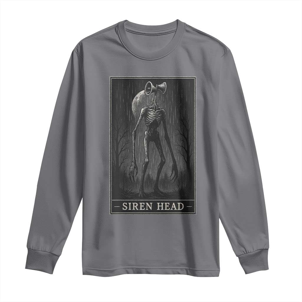 Siren Head Long Sleeve Shirt Tarot Card Horror American Cryptid TS10 Charcoal Print Your Wear