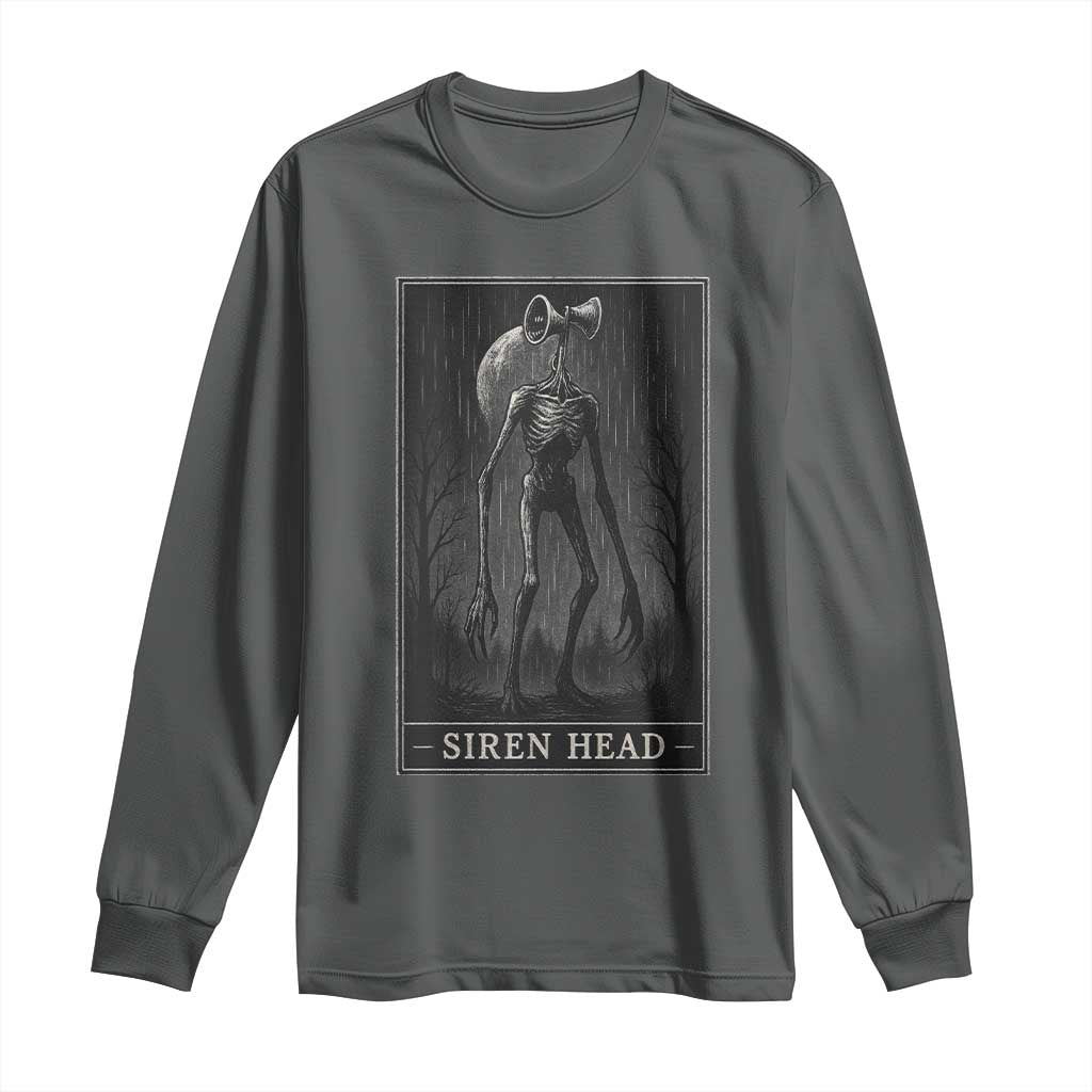 Siren Head Long Sleeve Shirt Tarot Card Horror American Cryptid TS10 Dark Heather Print Your Wear