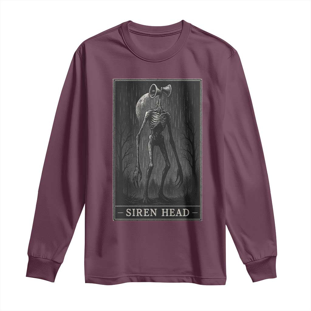 Siren Head Long Sleeve Shirt Tarot Card Horror American Cryptid TS10 Maroon Print Your Wear