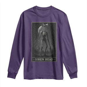 Siren Head Long Sleeve Shirt Tarot Card Horror American Cryptid TS10 Purple Print Your Wear