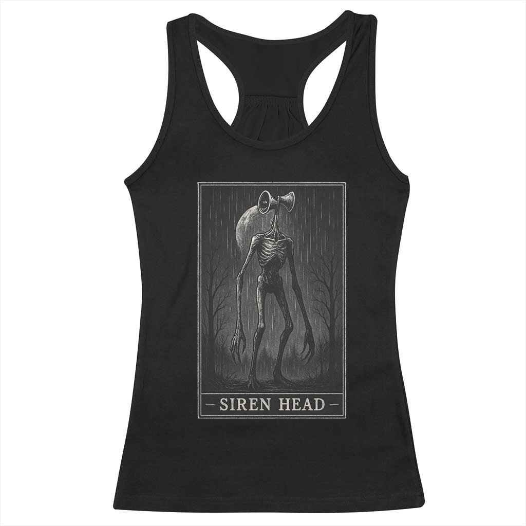 Siren Head Racerback Tank Top Tarot Card Horror American Cryptid TS10 Black Print Your Wear