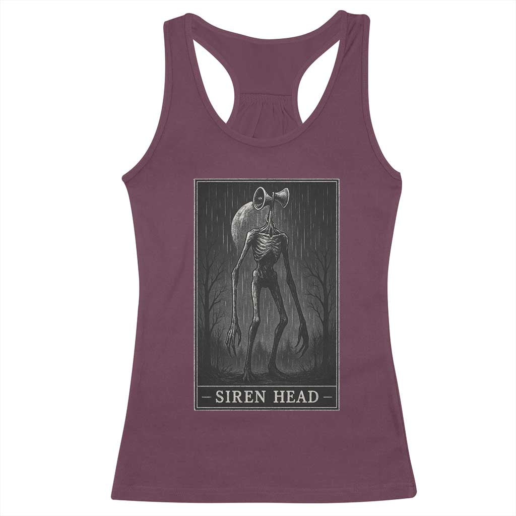 Siren Head Racerback Tank Top Tarot Card Horror American Cryptid TS10 Maroon Print Your Wear