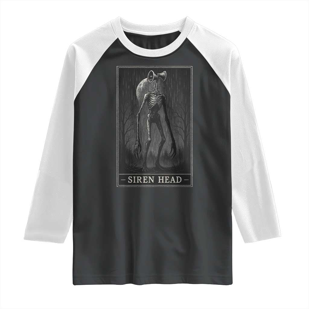 Siren Head Raglan Shirt Tarot Card Horror American Cryptid TS10 Black White Print Your Wear