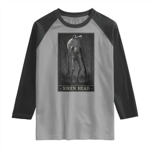 Siren Head Raglan Shirt Tarot Card Horror American Cryptid TS10 Sport Gray Black Print Your Wear