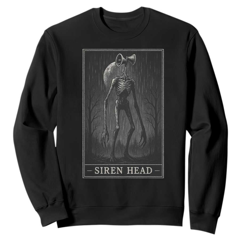 Siren Head Sweatshirt Tarot Card Horror American Cryptid TS10 Black Print Your Wear