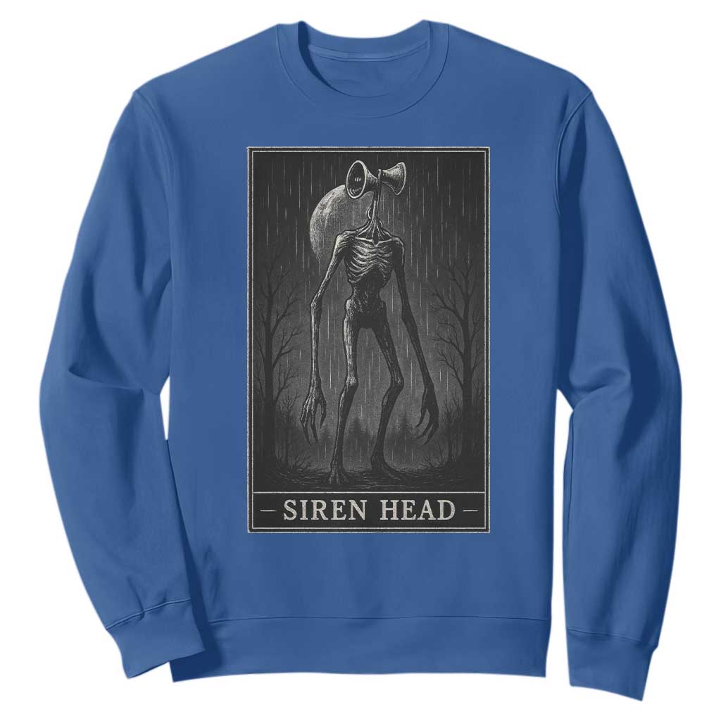 Siren Head Sweatshirt Tarot Card Horror American Cryptid TS10 Royal Blue Print Your Wear