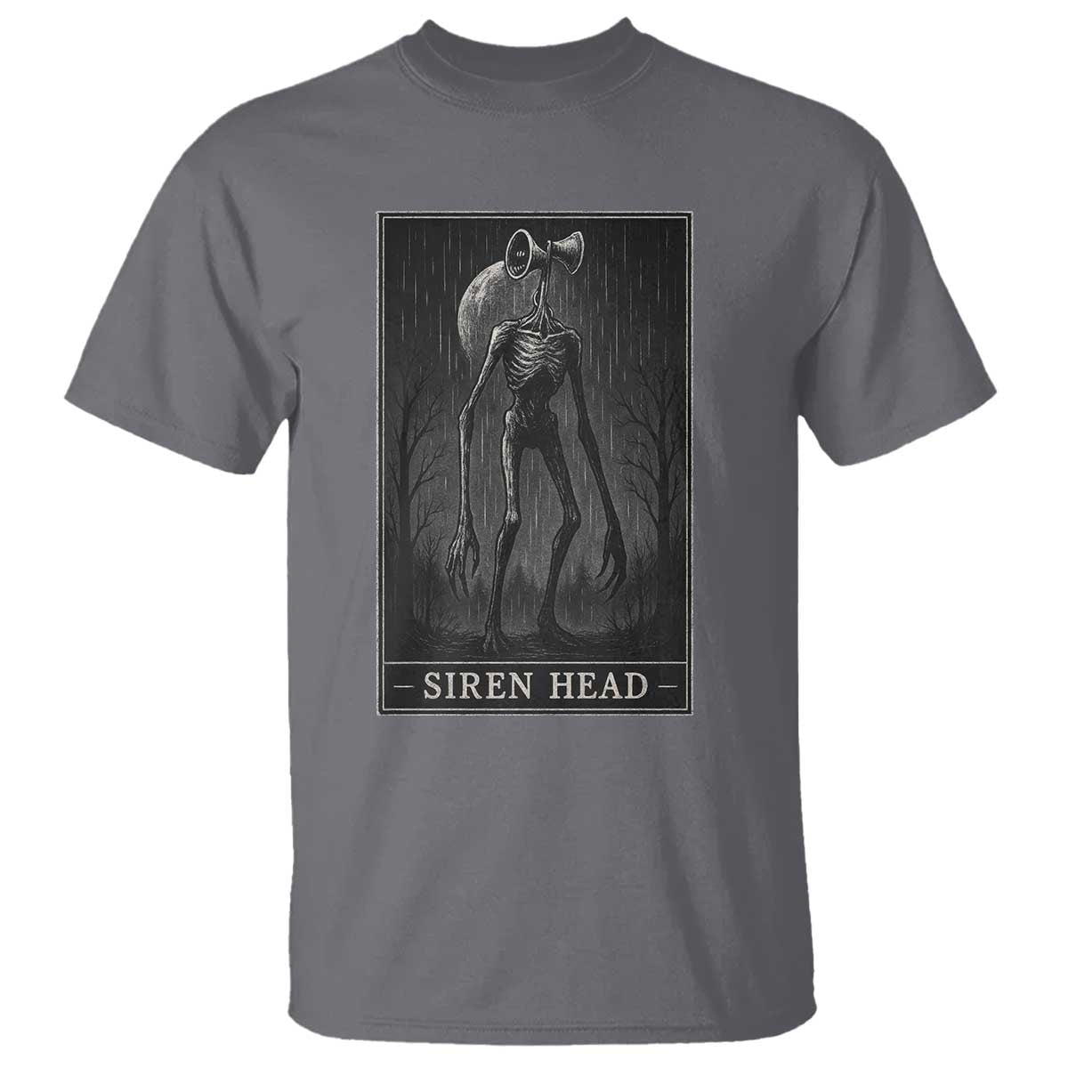 Siren Head T Shirt Tarot Card Horror American Cryptid TS10 Charcoal Print Your Wear