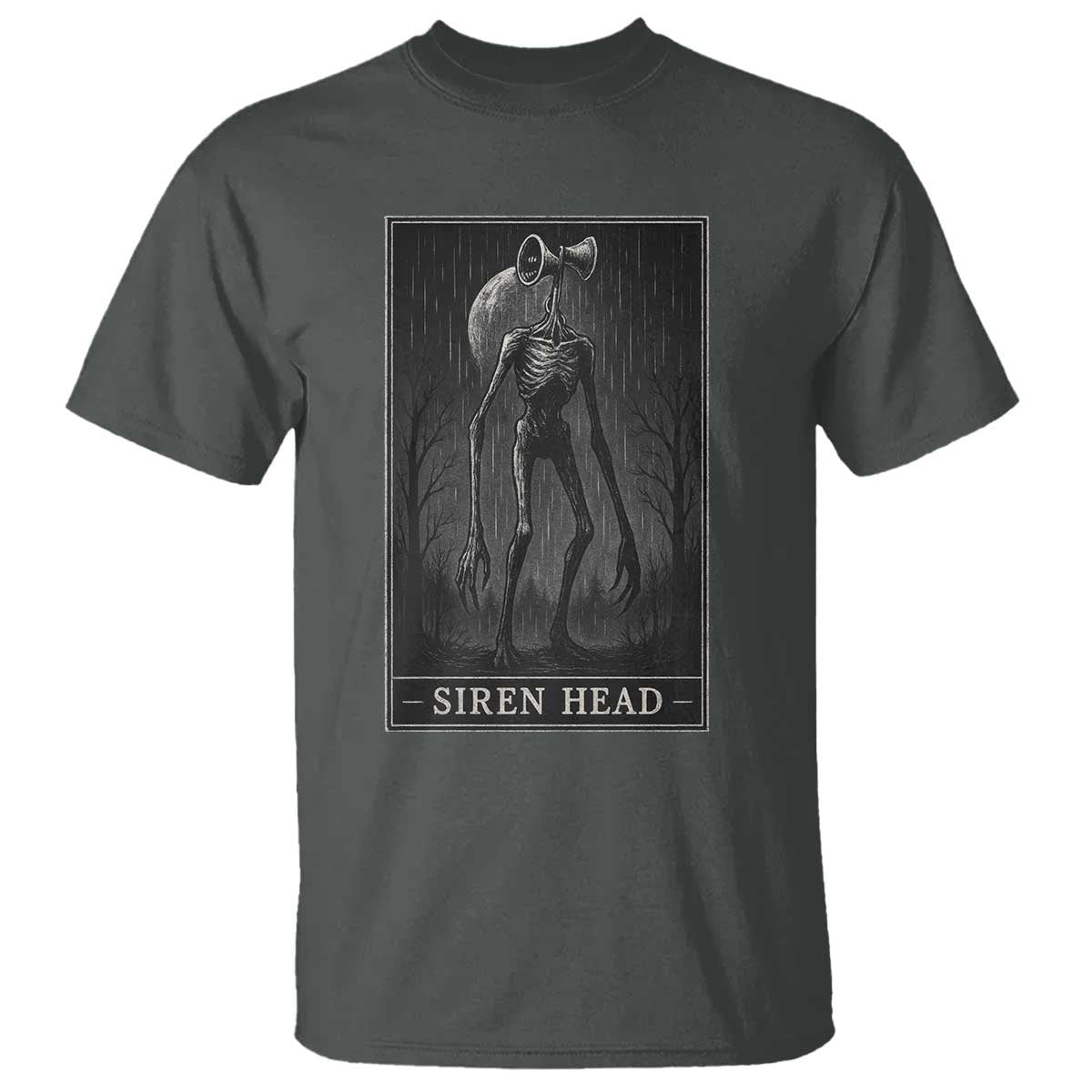Siren Head T Shirt Tarot Card Horror American Cryptid TS10 Dark Heather Print Your Wear