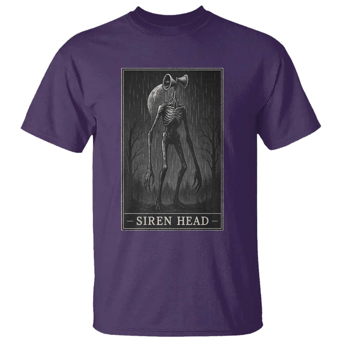 Siren Head T Shirt Tarot Card Horror American Cryptid TS10 Purple Print Your Wear