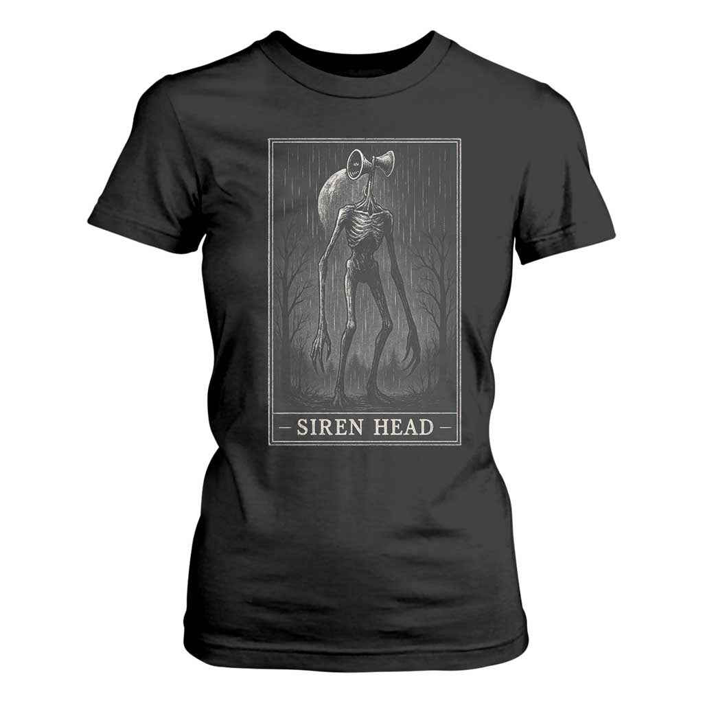 Siren Head T Shirt For Women Tarot Card Horror American Cryptid TS10 Black Print Your Wear