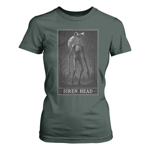 Siren Head T Shirt For Women Tarot Card Horror American Cryptid TS10 Dark Forest Green Print Your Wear