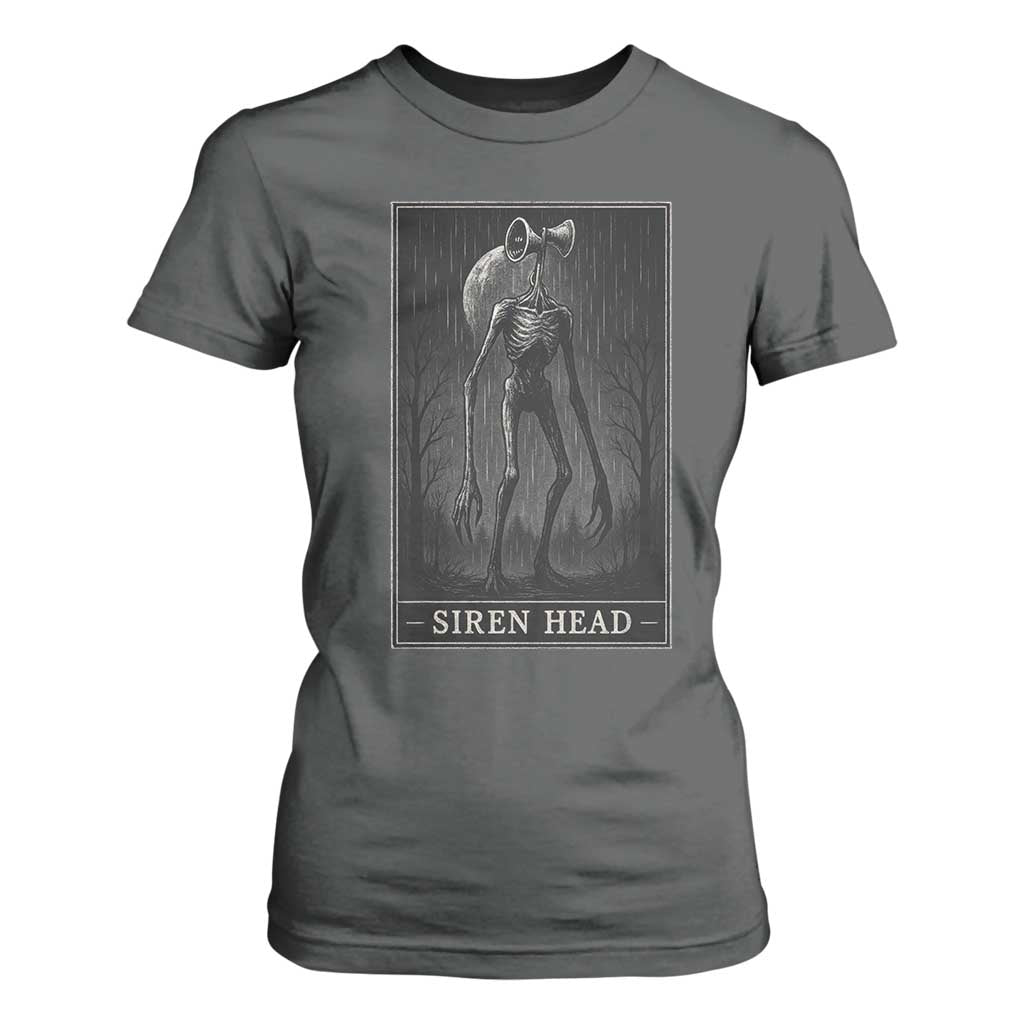 Siren Head T Shirt For Women Tarot Card Horror American Cryptid TS10 Dark Heather Print Your Wear
