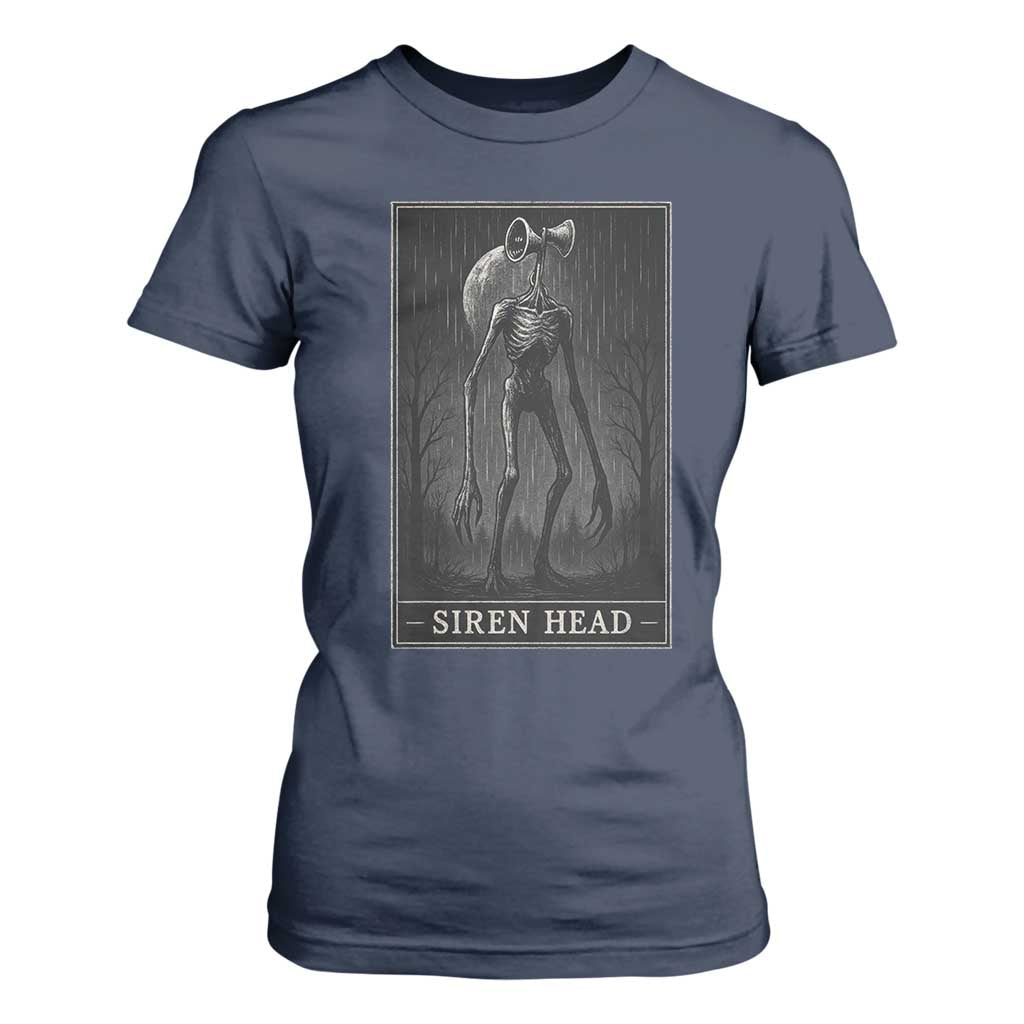 Siren Head T Shirt For Women Tarot Card Horror American Cryptid TS10 Navy Print Your Wear