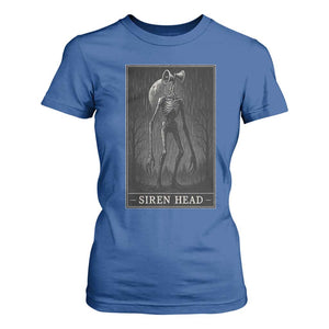 Siren Head T Shirt For Women Tarot Card Horror American Cryptid TS10 Royal Blue Print Your Wear