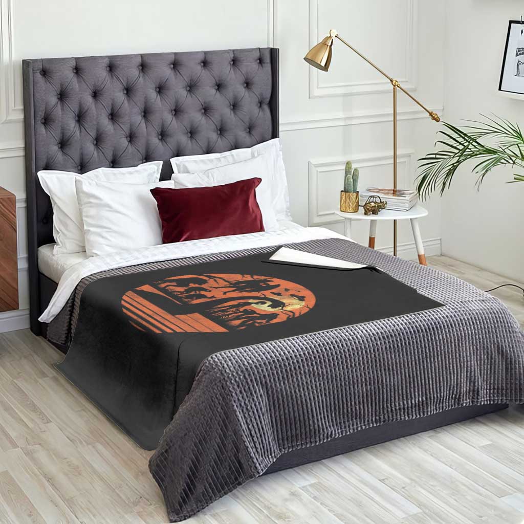 Cryptid Monsters Throw Blanket Bigfoot Loch Ness Monster Mothman Aliens Weirdcore Folk Horror TS10 Print Your Wear