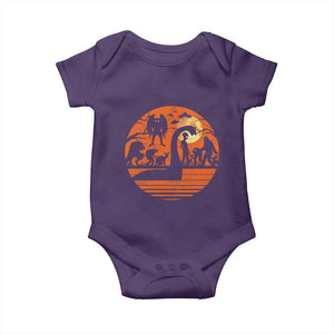 Cryptid Monsters Baby Onesie Bigfoot Loch Ness Monster Mothman Aliens Weirdcore Folk Horror TS10 Purple Print Your Wear