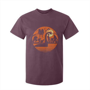 Cryptid Monsters T Shirt For Kid Bigfoot Loch Ness Monster Mothman Aliens Weirdcore Folk Horror TS10 Maroon Print Your Wear