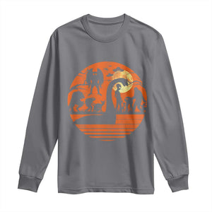 Cryptid Monsters Long Sleeve Shirt Bigfoot Loch Ness Monster Mothman Aliens Weirdcore Folk Horror TS10 Charcoal Print Your Wear