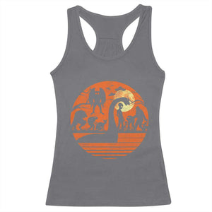 Cryptid Monsters Racerback Tank Top Bigfoot Loch Ness Monster Mothman Aliens Weirdcore Folk Horror TS10 Charcoal Print Your Wear