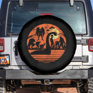 Cryptid Monsters Spare Tire Cover Bigfoot Loch Ness Monster Mothman Aliens Weirdcore Folk Horror TS10 No hole Black Print Your Wear