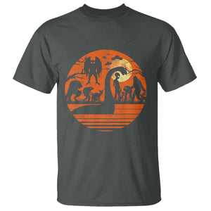 Cryptid Monsters T Shirt Bigfoot Loch Ness Monster Mothman Aliens Weirdcore Folk Horror TS10 Dark Heather Print Your Wear