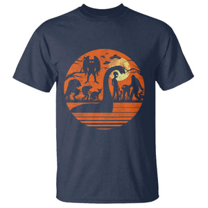 Cryptid Monsters T Shirt Bigfoot Loch Ness Monster Mothman Aliens Weirdcore Folk Horror TS10 Navy Print Your Wear