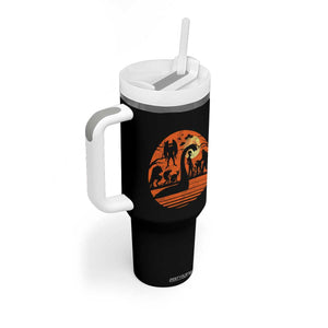 Cryptid Monsters Tumbler With Handle Bigfoot Loch Ness Monster Mothman Aliens Weirdcore Folk Horror TS10 Print Your Wear