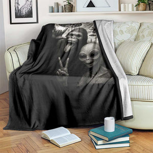 Bigfoot Alien Loch Ness Monster Throw Blanket Funny Cryptid UFO Selfie Sasquatch Rock On TS10 Print Your Wear