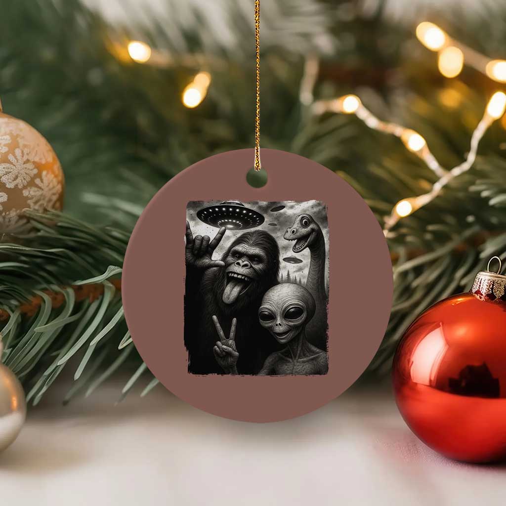 Bigfoot Alien Loch Ness Monster Ceramic Ornament Funny Cryptid UFO Selfie Sasquatch Rock On TS10 1pc Mocha Print Your Wear
