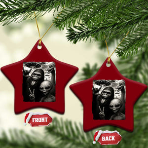 Bigfoot Alien Loch Ness Monster Ceramic Ornament Funny Cryptid UFO Selfie Sasquatch Rock On TS10 Print Your Wear