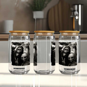 Bigfoot Alien Loch Ness Monster Glass Can Funny Cryptid UFO Selfie Sasquatch Rock On TS10 Print Your Wear